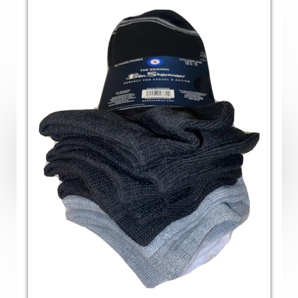 Ben Sherman Low Cut Socks 10 Pairs Men 6-12 White Gray Black w/ Foot Logo NEW$28 - Picture 9 of 10